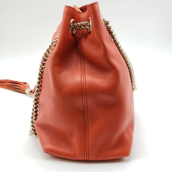 100% Authentic Gucci Soho on Chain Medium Leather Shoulder Bag - Picture 6 of 16